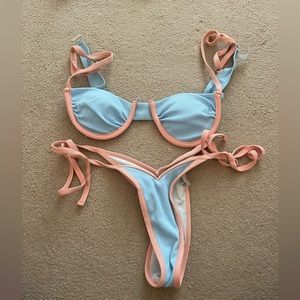 Light blue and orange bikini